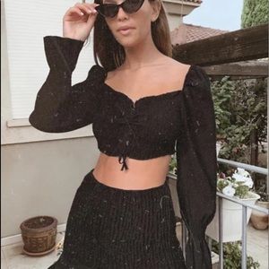 Off Shoulder Black Top